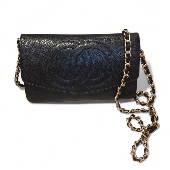 Chanel Caviar Leather Clutch/Pouch (Unbranded Chain Included) & COA - Picture 1 of 4